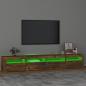 Preview: TV-Schrank mit LED-Leuchten Räuchereiche 240x35x40 cm