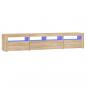 Preview: TV-Schrank mit LED-Leuchten Sonoma-Eiche 210x35x40 cm