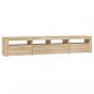 Preview: TV-Schrank mit LED-Leuchten Sonoma-Eiche 210x35x40 cm