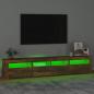 Preview: TV-Schrank mit LED-Leuchten Räuchereiche 210x35x40 cm