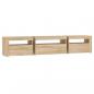 Preview: TV-Schrank mit LED-Leuchten Sonoma-Eiche 195x35x40 cm