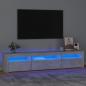 Preview: ARDEBO.de - TV-Schrank mit LED-Leuchten Betongrau 195x35x40 cm