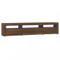 Preview: TV-Schrank mit LED-Leuchten Braun Eichen-Optik 195x35x40 cm