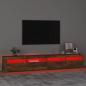 Preview: TV-Schrank mit LED-Leuchten Räuchereiche 240x35x40 cm
