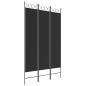 Preview: 3-tlg. Paravent Schwarz 120x200 cm Stoff