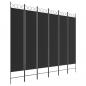 Preview: 6-tlg. Paravent Schwarz 240x200 cm Stoff