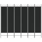 Preview: 6-tlg. Paravent Schwarz 240x200 cm Stoff