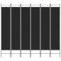 Preview: 6-tlg. Paravent Schwarz 240x220 cm Stoff