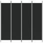 Preview: 4-tlg. Paravent Schwarz 200x200 cm Stoff