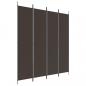 Preview:  4-tlg. Paravent Braun 200x220 cm Stoff