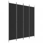 Preview: 4-tlg. Paravent Schwarz 200x220 cm Stoff