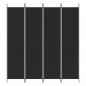 Preview: 4-tlg. Paravent Schwarz 200x220 cm Stoff