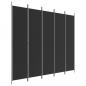 Preview: 5-tlg. Paravent Schwarz 250x220 cm Stoff