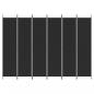 Preview: 6-tlg. Paravent Schwarz 300x220 cm Stoff