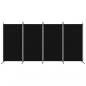 Preview: 4-tlg. Paravent Schwarz 346x180 cm Stoff