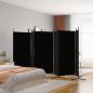 Preview: ARDEBO.de - 6-tlg. Paravent Schwarz 520x180 cm Stoff
