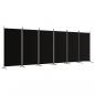 Preview: 6-tlg. Paravent Schwarz 520x180 cm Stoff