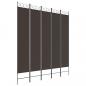 Preview: 5-tlg. Paravent Braun 200x220 cm Stoff