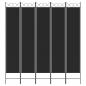 Preview: 5-tlg. Paravent Schwarz 200x220 cm Stoff