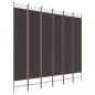 Preview: ARDEBO.de - 6-tlg. Paravent Braun 200x220 cm Stoff