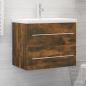 Preview: ARDEBO.de - Waschbeckenschrank Räuchereiche 60x38,5x48 cm Holzwerkstoff