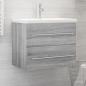 Preview: ARDEBO.de - Waschbeckenschrank Grau Sonoma 60x38,5x48 cm Holzwerkstoff