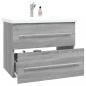 Preview: Waschbeckenschrank Grau Sonoma 60x38,5x48 cm Holzwerkstoff