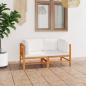 Preview: ARDEBO.de - 2-Sitzer-Gartensofa mit Creme Kissen Massivholz Teak