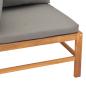Preview: 2-Sitzer-Gartensofa mit Grauen Kissen Massivholz Teak