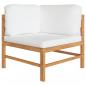 Preview: 8-tlg. Garten-Lounge-Set mit Creme Kissen Massivholz Teak