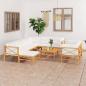 Preview: ARDEBO.de - 10-tlg. Garten-Lounge-Set mit Creme Kissen Massivholz Teak