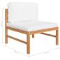 Preview: 10-tlg. Garten-Lounge-Set mit Creme Kissen Massivholz Teak