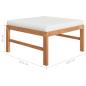 Preview: 10-tlg. Garten-Lounge-Set mit Creme Kissen Massivholz Teak