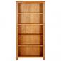 Preview: Bücherregal 5 Fächer 70x22x140 cm Massivholz Eiche