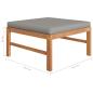 Preview: 4-tlg. Garten-Lounge-Set mit Grauen Kissen Massivholz Teak
