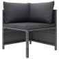 Preview: 5-tlg. Garten-Lounge-Set mit Kissen Poly Rattan Grau
