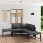 Preview: 6-tlg. Garten-Lounge-Set mit Kissen Poly Rattan Grau