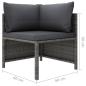 Preview: 7-tlg. Garten-Lounge-Set mit Kissen Poly Rattan Grau