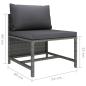 Preview: 7-tlg. Garten-Lounge-Set mit Kissen Poly Rattan Grau