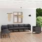 Preview: 8-tlg. Garten-Lounge-Set mit Kissen Poly Rattan Grau