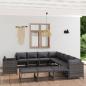 Preview: 12-tlg. Garten-Lounge-Set mit Kissen Poly Rattan Grau
