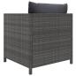 Preview: 12-tlg. Garten-Lounge-Set mit Kissen Poly Rattan Grau