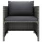 Preview: 12-tlg. Garten-Lounge-Set mit Kissen Poly Rattan Grau