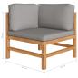 Preview: 6-tlg. Garten-Lounge-Set mit Grauen Kissen Massivholz Teak