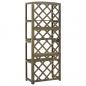 Preview: Spalier mit Ablagen Grau 55x30x140 cm Massivholz Tanne