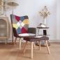 Preview: ARDEBO.de - Relaxsessel mit Hocker Patchwork Stoff
