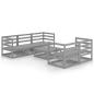 Preview: 6-tlg. Garten-Lounge-Set Grau Massivholz Kiefer