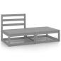 Preview: 2-tlg. Garten-Lounge-Set Grau Kiefer Massivholz