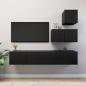 Preview: ARDEBO.de - 4-tlg. TV-Schrank-Set Schwarz Holzwerkstoff
