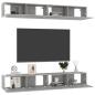 Preview: TV-Schränke 4 Stk. Betongrau 100x30x30 cm Holzwerkstoff